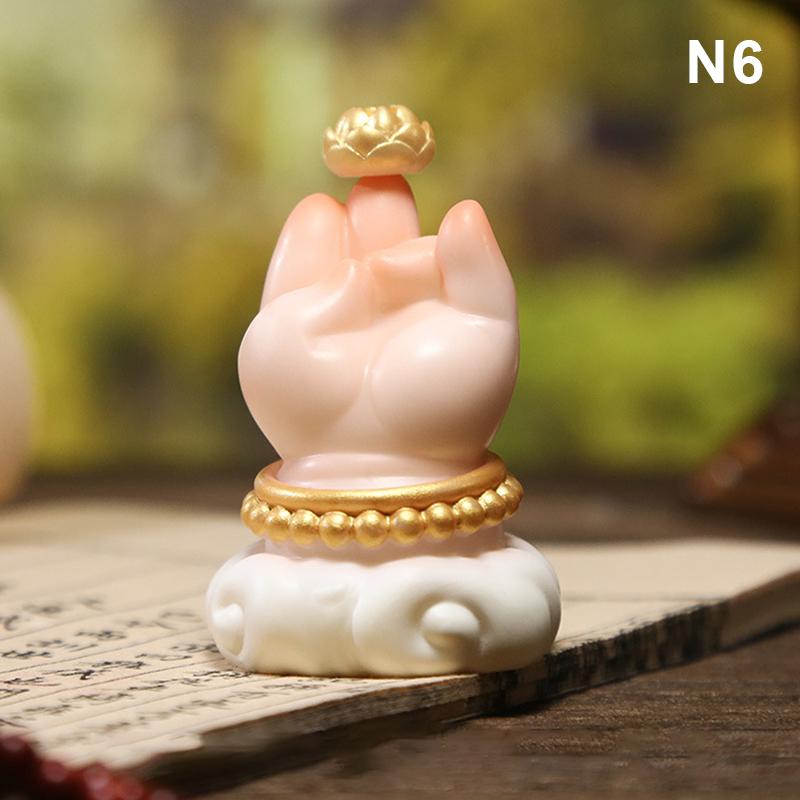 Buddha Hand Figurine Set,Cute Ceramic Hand Statue with Gourd/Bell,Zen Home Decor Ornament for Car,Desk,Altar