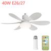 E26/E27 Светодиодный светильник-вентилятор Потолочные вентиляторы с лампой и пультом 30/40 Вт Лампа-вентилятор С регулировкой яркости Таймер для спальни, кухни, гостиной