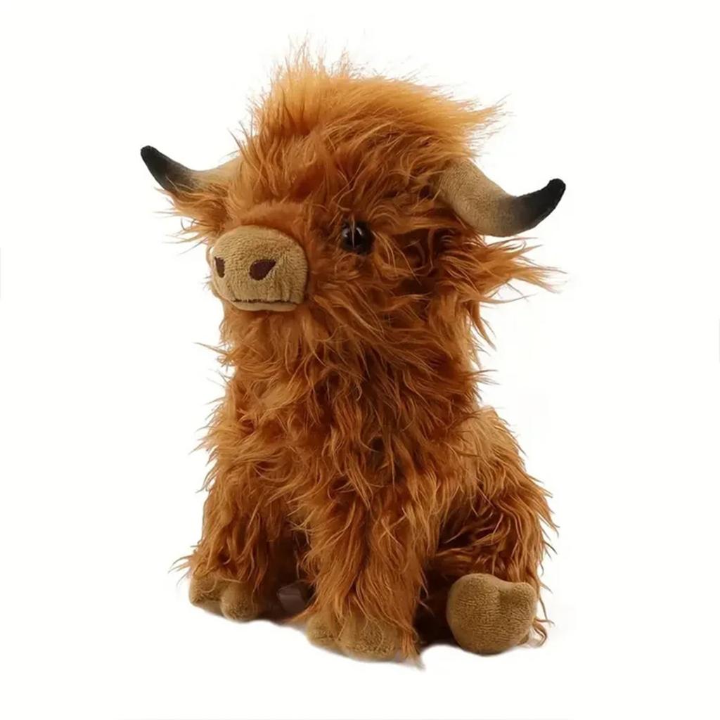 30cm Cream Highland Cow Plush Toy Soft Stuffed Animal Doll Cute Gift For Kids Boys And Girls
