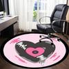 1pc Heartbeat Love Office Round Area Rug,  Mat Suitable For Office, Under Office Chairs Bedroom Living Room Home Decor, Room Deco