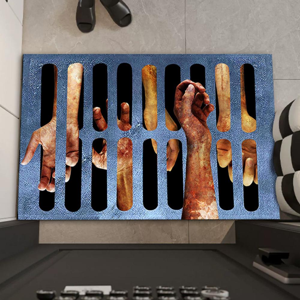 Terrifying Sewer Ghost Door Mat Scary NonSlip Rug for Entrance Living Room Bedroom Kitchen Terror Theme Halloween Welcome Rug