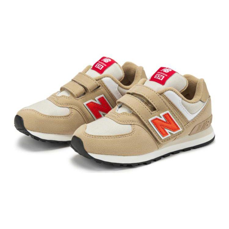 New Balance 574 Детские кроссовки на липучке Little Kid Incense Poppy кремового цвета PV574HBO