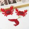Stylish Pu Leather Summer Beach Style Keychain Sea Animal Bag Charm Lobster Crab Bag Accessory