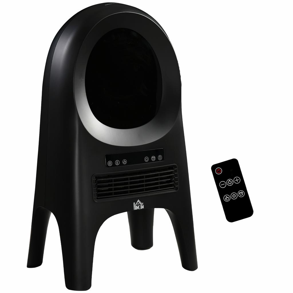 Fan Heater with 3 Heating Modes with 3 Adjustable Temperatures, 33.7x25.5x60.4 cm, Black