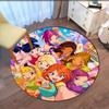 Winx Club Printed Round Rug Carpet Chair Rug Area Rug Entryway Doormats,for Office Chair Living Room Bedroom Kitchen Room.