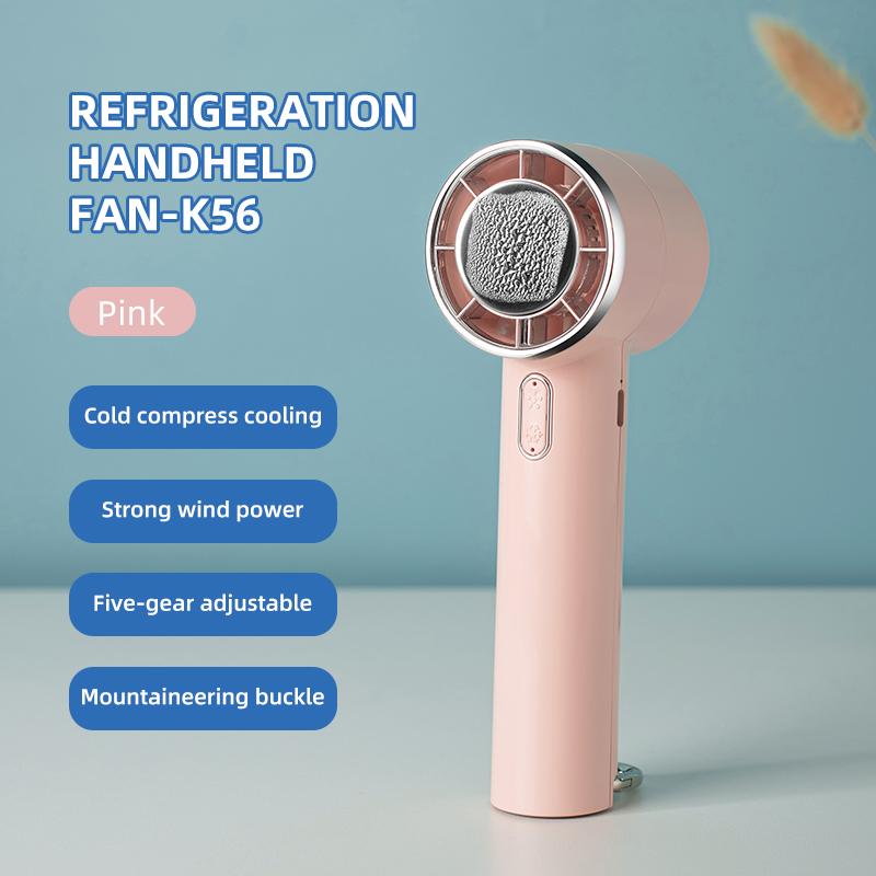 Новый мини ручной турбо-вентилятор с 5 скоростями и регулируемым ветром, USB-зарядкой, мощным ветром, вентилятор с функцией холодного компресса с портативным крючком