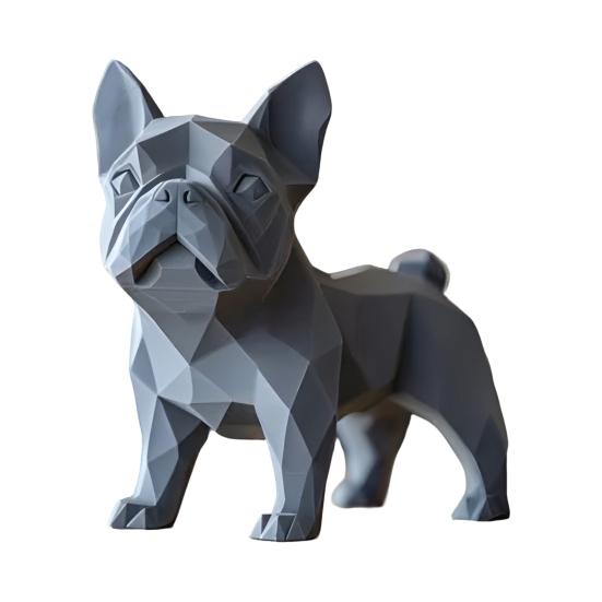 Yousheng French Bulldog Statue 3D Printed Standing Dog Figurine PLA Animal Sculpture Home Office Bookshelf Desktop Decoration Ornament
