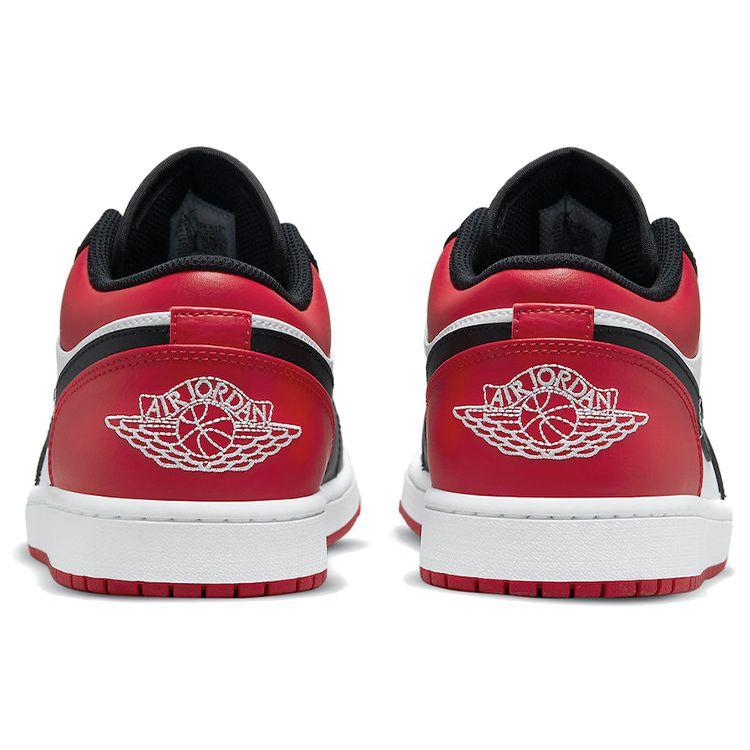 Мужские кроссовки Air Jordan 1 Low Bred Toe Gym-Red Black White 553558-612