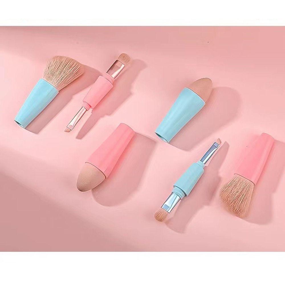 Мягкие косметические кисти с двойным концом 4-в-1 Кисть для контуринга Портативный набор кистей для макияжа Женщины