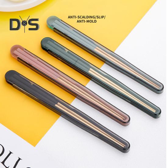 1 комплект компактных палочек для еды, нержавеющие, практичные палочки для еды, посуда со складной коробкой для хранения