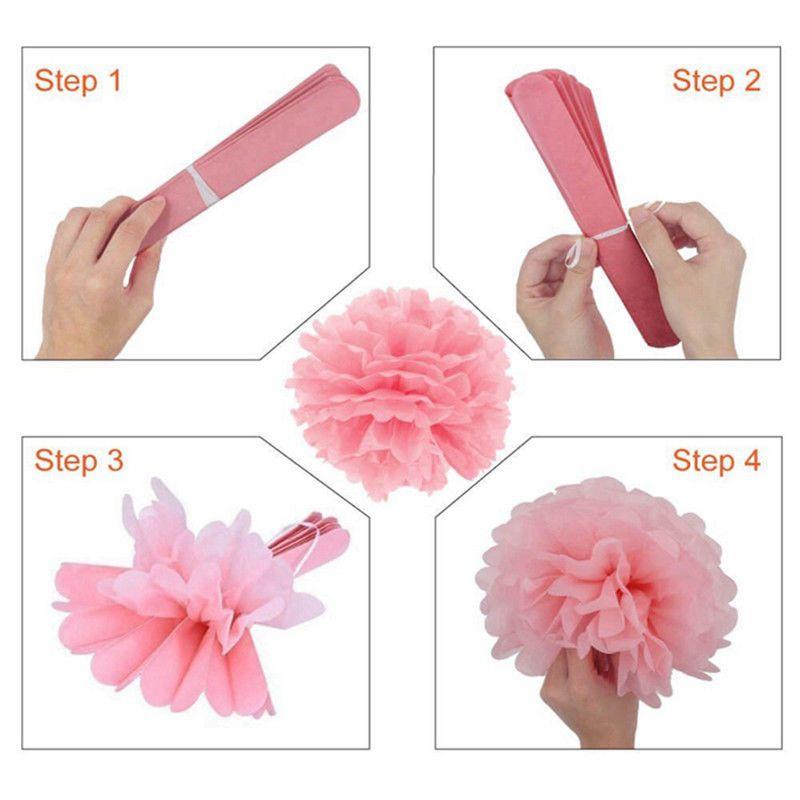 8 9pcs 10 Tissue Paper Pom Poms Ball Wedding Birthday Party Baby Decor Room