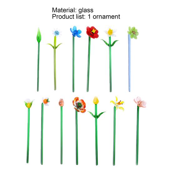 Стеклянный цветок ремесло орнамент многоцветный изысканный мастерство стеклянный миниатюрный цветочный декор