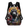 Школьный рюкзак в стиле Бэнкси с гориллой, 17 дюймов, Mochilas De Hombre, Школьная сумка, Зоопарк, Mochila, Сумка, Мешок, Bag, Mochila, Рюкзаки, Bols