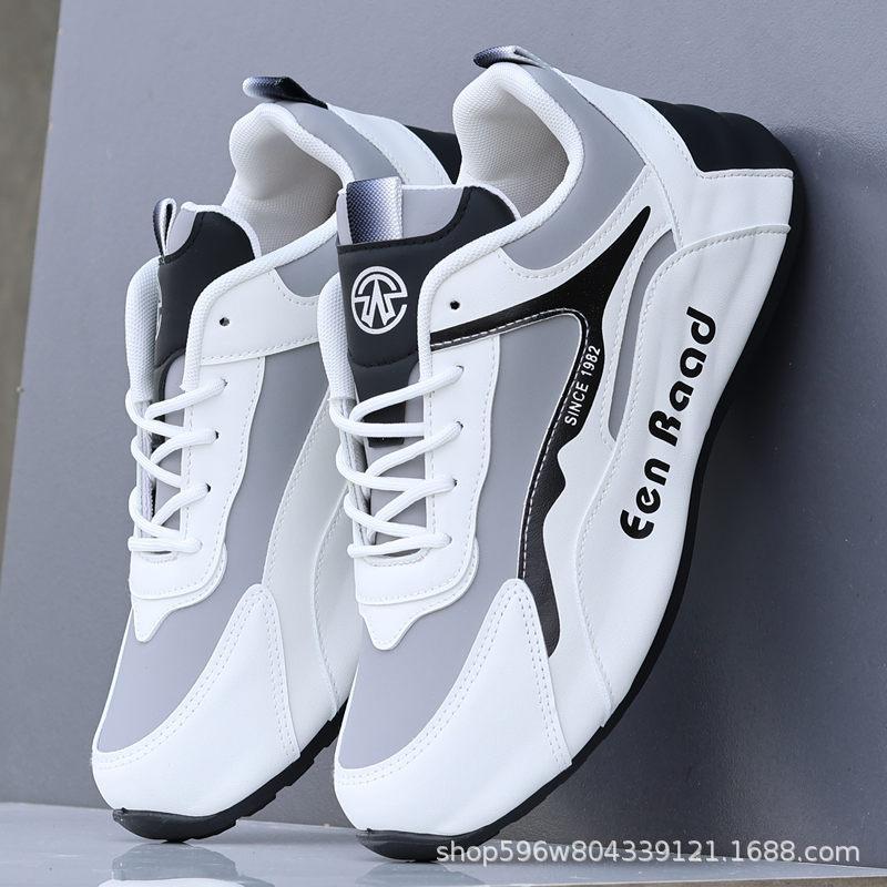 Мужская обувь осень водонепроницаемая кожаная поверхность 2024 новая спортивная обувь мужская сумка дно нескользящее усиление повседневная папа модная обувь