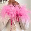 Сделай сам 2 шт. Красивый манжет из страусиного пера Пушистый браслет на запястье Меховой Цветной браслет-перо Аксессуары для волос Браслет на щиколотку Защелки Манжеты Рукава Декор