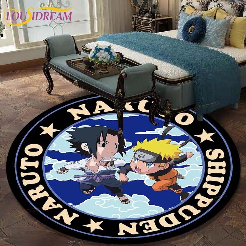 Круглый ковер с рисунком Наруто для гостиной, детский коврик, напольный коврик, коврик для ванной, ковер для спальни, коврик для детской комнаты
