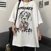 Готический принт Женская футболка Harajuku Летняя хлопковая футболка Гранж Футболка Топ Панк Пастельная одежда Аниме Одежда Винтажный панк