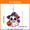 Ghost Halloween Themed Pumpkin Flower Pattern Women Alien Acrylic Earrings
