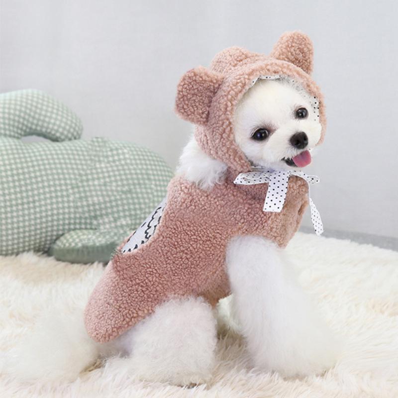 Милая одежда для собак с шапкой, теплая куртка для домашних животных, костюм для маленьких и средних собак, кошек, одежда для ши-тцу, чихуахуа, одежда для йоркширского пуделя