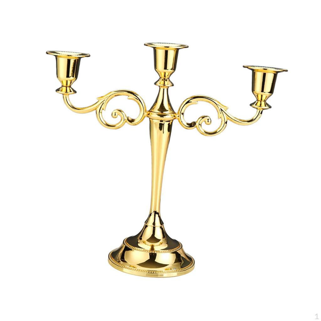 3 Arm Candelabra Candle Holder Candles Stand Candlestick for Anniversary Valentine