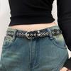 PU Leather Y2K Star Waist Belts Star Eyelets Girls Rivet Waistband Women's Jeans Belt  Hip Hop