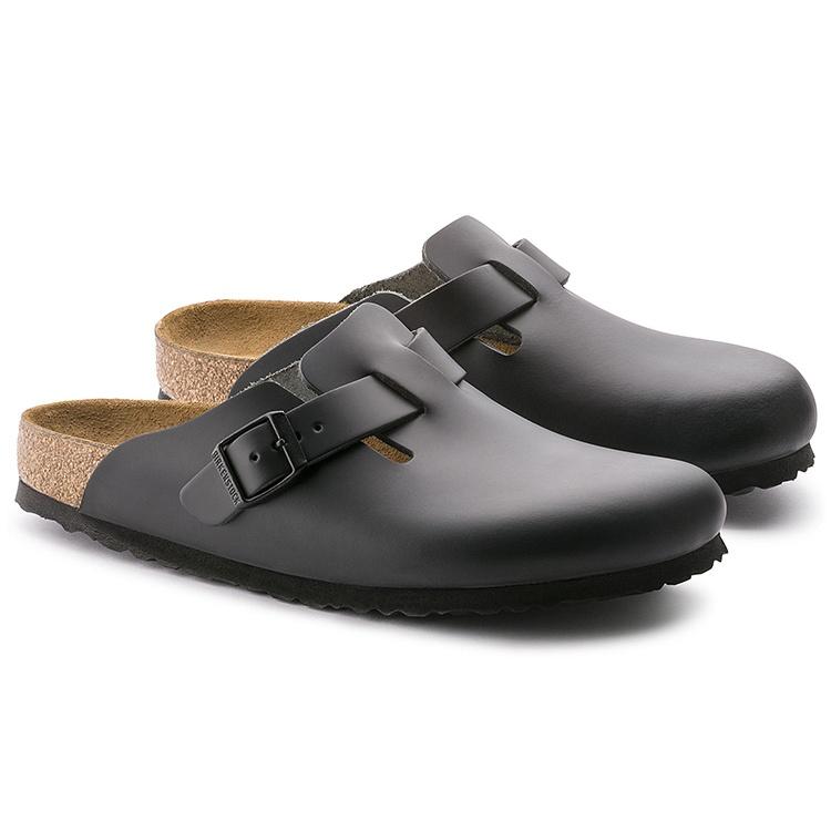 Birkenstock Boston Natural Leather 'Black' Men's 0060191