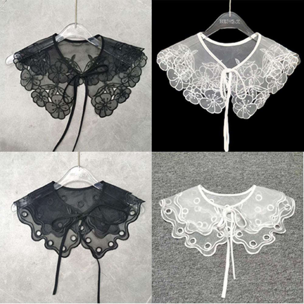 Embroidered Lace Lapel Shirt Fake Collar Cloud Shoulder Clothes Accessories Blouse False Collar