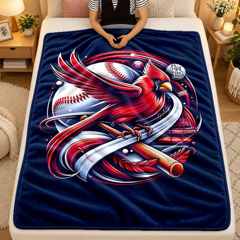 Flannel BlanketSt Louis Baseball Warm Soft Throw Blanket for Indoor Sofa Bed Living Room Use