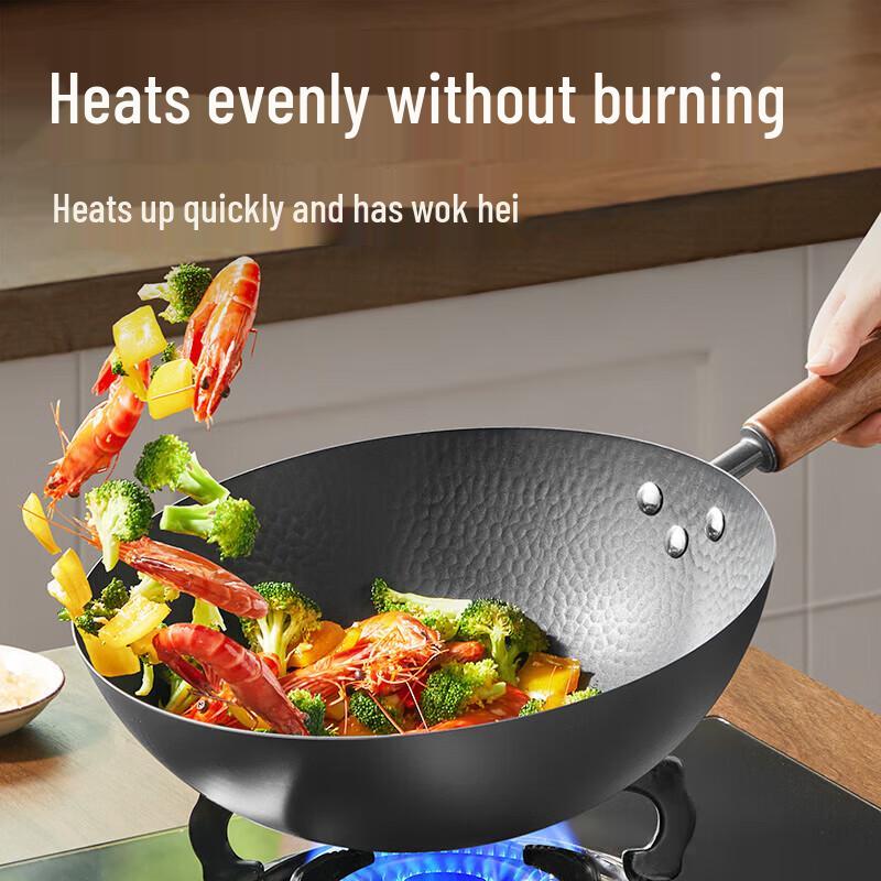 COOKER KING 30cm 0-Coating Titanium Iron Wok