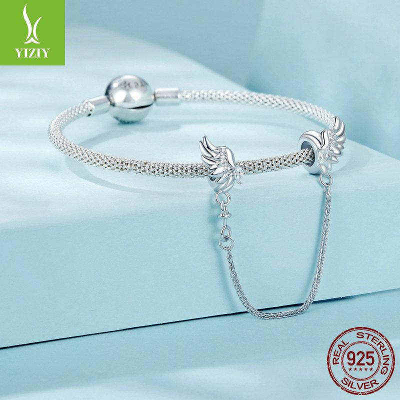 Wings Silicone Positioning Safety Chain, Dream Wings S925 Sterling Silver Diy Bracelet Lucky Beads