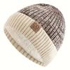 1PC Unisex Fleece Warm Knitted Wool Cap - Winter Ear Protection Design, 100% Polyester, Machine Washable