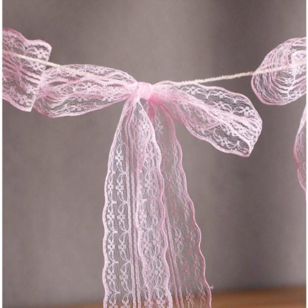 12Pcs Ribbon Bow Hanging Flags Sweet Hanging Banner New Bowknot Garland Room Wall