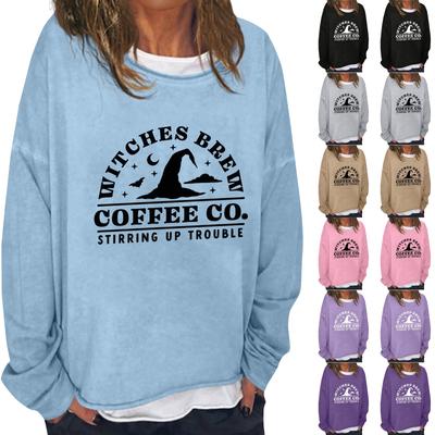 Женская повседневная модная винтажная толстовка с длинным рукавом и круглым вырезом с принтом, многослойный пуловер, топ