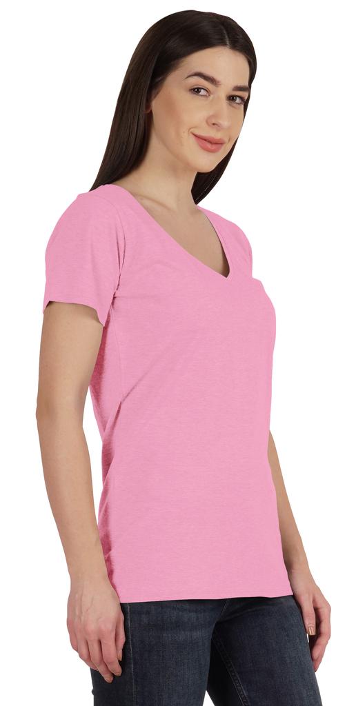 Inkmeso V Neck Basic Tee Classic Fit Short Sleeves Tshirt For Women Summer Cotton Tops