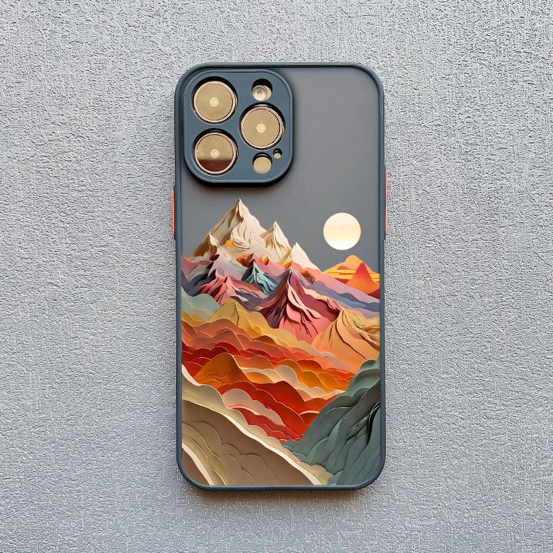 Чехол для телефона с принтом Гор и Текущей Воды Для IPhone 16 15 14 Pro Max Plus 13 12 Mini 11 Pro Max X XR XS 8 7 SE2 Чехлы