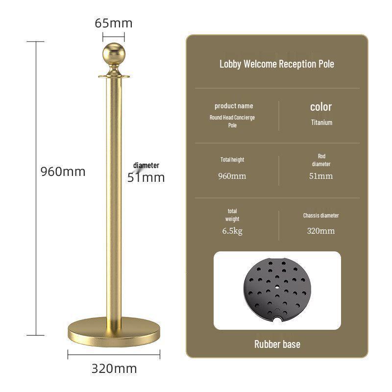 Luxury Stainless Steel Queue Barrier with Rope and Ball Top