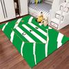 Green Striped Shield Logo Carpet suitable as a non-slip mat for the living room or bedroom sofa