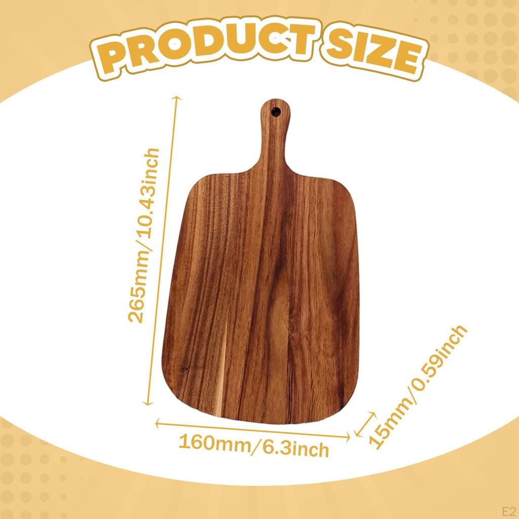 Деревянная разделочная доска из акации для сыра, для кухни, для столешницы, декоративная, с ручкой для пиццы