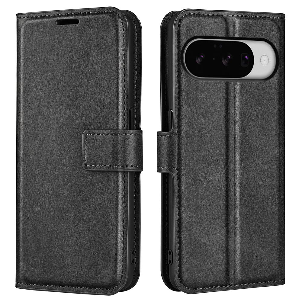 For Google Pixel 10 Stand Case Anti-Scratch Calf Texture Leather Phone Cover