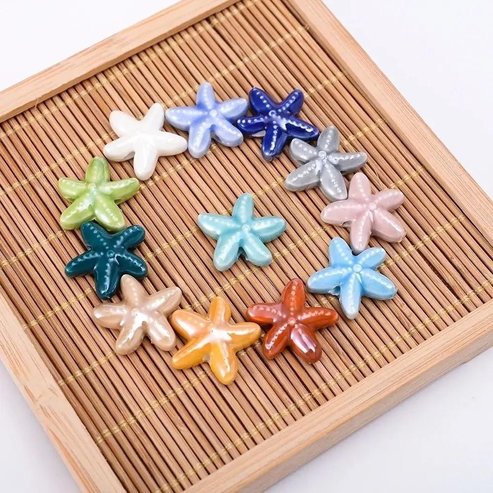 Starfish Shape Starfish Beads Ceramic Material Large Hole Beads Ceramic Beads Earrings Making