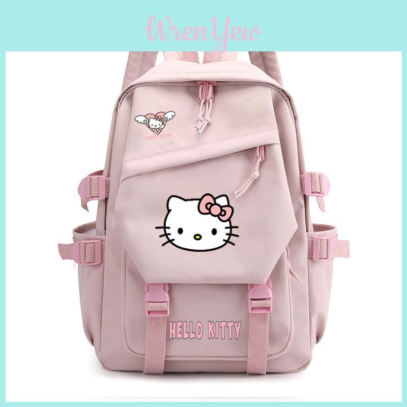 Hello Kitty School Backpack For Middle School And High School Fashionable Cartoon Nylon