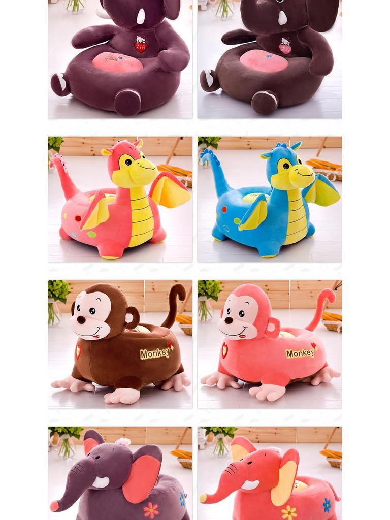 Ленивый детский плюшевый диван-животное: Куклы динозавр, жираф, слон