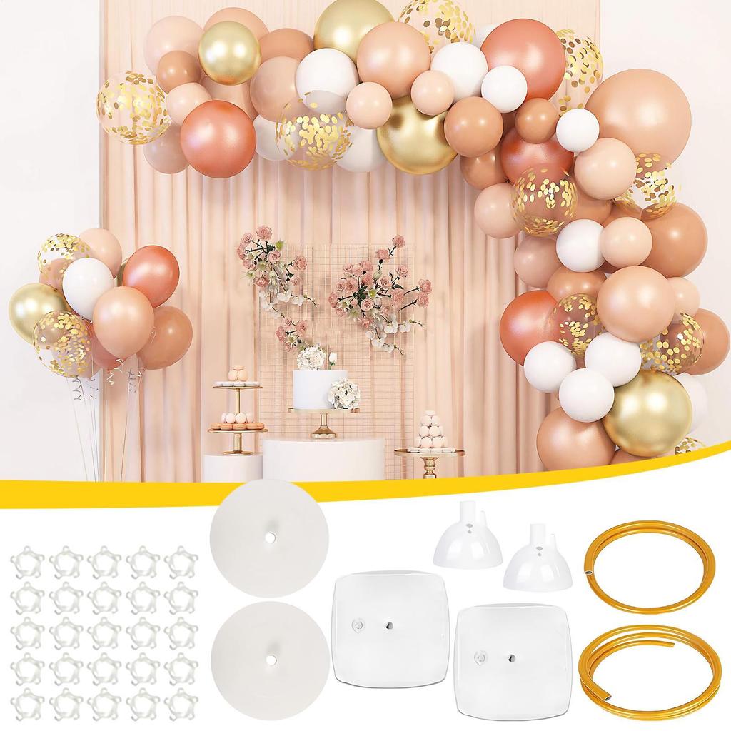 1 Set Gold Wedding Arch Stand Party Decor Balloon Arch Frame Backdrop Holder Bendable Bracket With Water-Filled Base home decor
