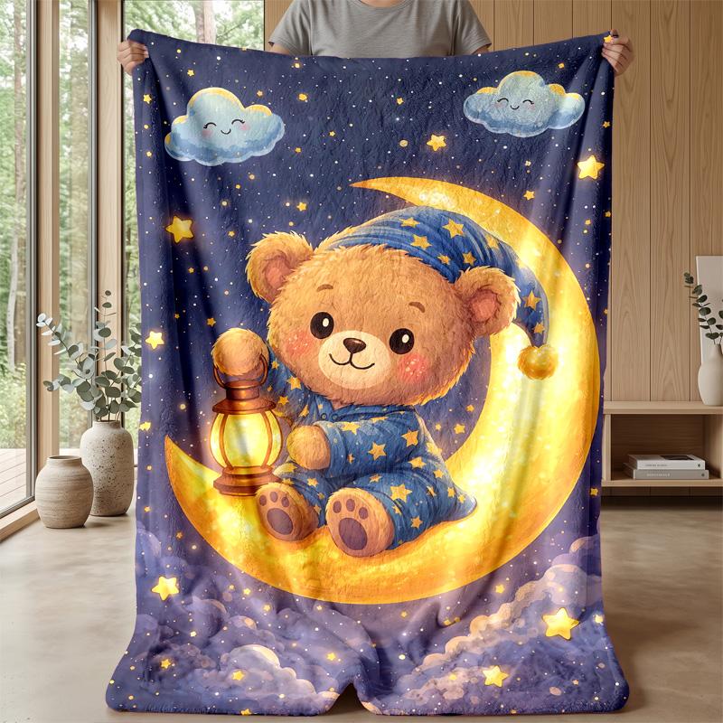 Teddy Bear and Toys Theme blanket Lightweight Warm Flannel Blanket Decorative Throw Blanket for Home Decoration