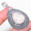Rose Quartz Handmade Gemstone 925 Sterling Silver Jewelry Pendant 2.17" S9n42