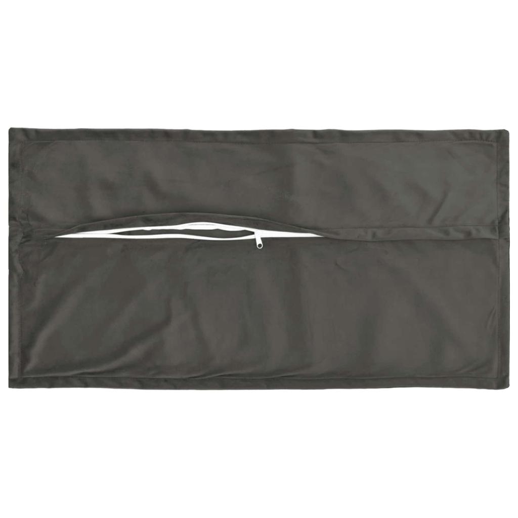 Pillow Cover 2 pcs HOUTEN Dark Grey 40 x 70 cm Velvet