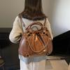 Retro Literary and Handmade Women's Bags 2025 New PU Pleated Trendy Bags Women's Portable Crossbody Shoulder Bags Soft Leather
