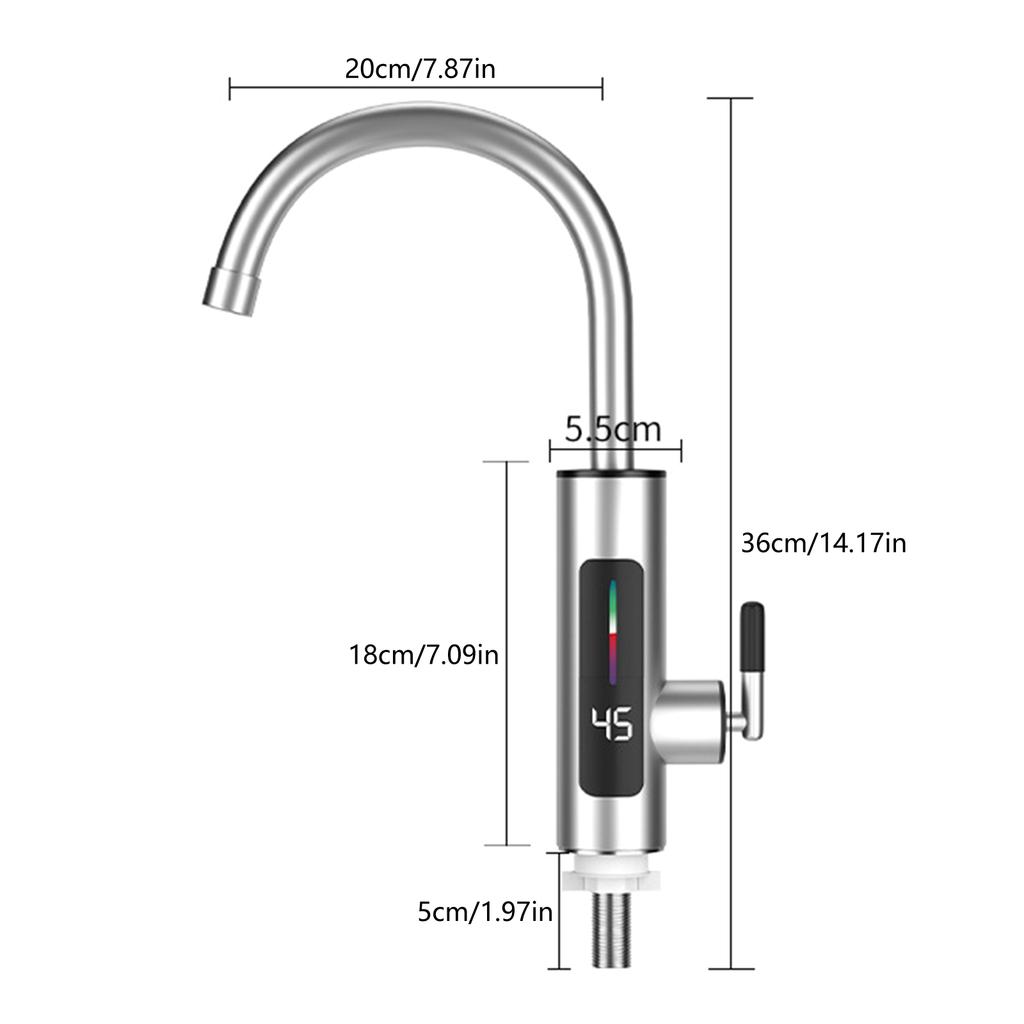 Эффективный электрический нагревательный кран с четким отображением температуры Внутренний нагревательный водопроводный кран Удобный водоразбор