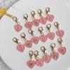 Hot Selling 26 English Letter Pink Double-sided Peach Heart Keychain Heart-shaped Alloy Accessory Pendant
