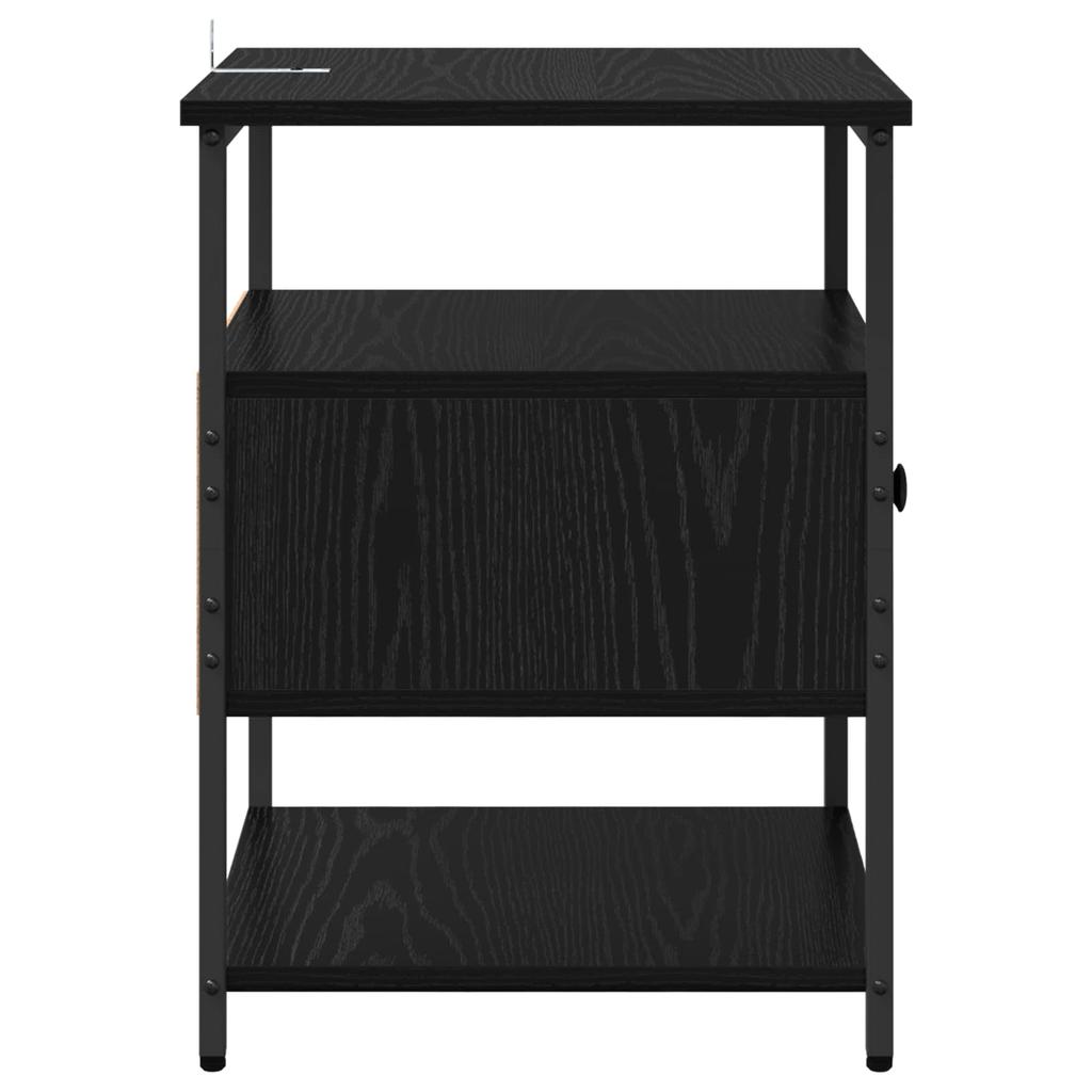 Nightstand Set of 2 Black Oak Effect 40 x 42 x 56 cm